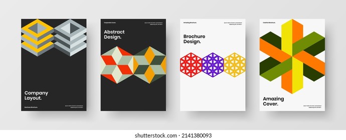 Prächtiges geometrisches Formenkonzept-Paket. Reinigen Sie die Vektorgrafik-Kollektion für Poster-Design.