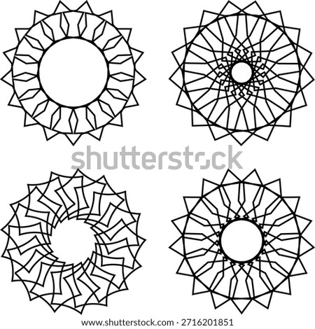 Premium Geometric Vector Mega-Bundle - Rosettes, Halftone Mandalas, Spirograph Radial Ornaments, and Hypnotic Optical Art Spirals for High-End Graphic Design