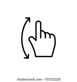 Premium gesture icon or logo in line style. High quality sign and symbol on a white background. Vector outline pictogram for infographic, web design and app development.