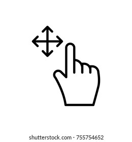 Premium gesture icon or logo in line style. High quality sign and symbol on a white background. Vector outline pictogram for infographic, web design and app development.