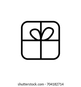 Premium gift icon or logo in line style. High quality sign and symbol on a white background. Vector outline pictogram for infographic, web design and app development.