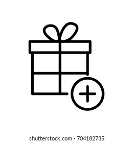 Premium gift icon or logo in line style. High quality sign and symbol on a white background. Vector outline pictogram for infographic, web design and app development.