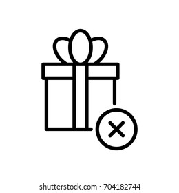 Premium gift icon or logo in line style. High quality sign and symbol on a white background. Vector outline pictogram for infographic, web design and app development.