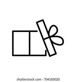 Premium gift icon or logo in line style. High quality sign and symbol on a white background. Vector outline pictogram for infographic, web design and app development.
