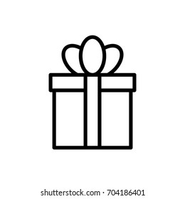 Premium gift icon or logo in line style. High quality sign and symbol on a white background. Vector outline pictogram for infographic, web design and app development.