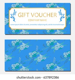 Premium Gift Voucher, gift card. Template for beauty salon, spa, shop, invitation. Vector illustration.