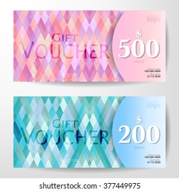 Premium Gift Voucher Template, pastel color tone, vector illustration eps 10