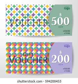 Premium Gift Voucher Template vector illustration eps 10. Graphic colorful pattern.
