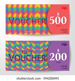 Premium Gift Voucher Template vector illustration eps 10. Graphic colorful pattern.