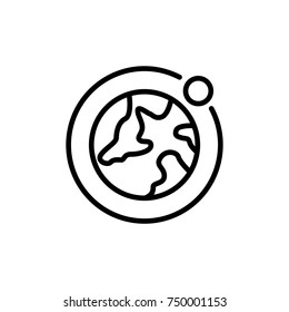Premium globe icon or logo in line style. High quality sign and symbol on a white background. Vector outline pictogram for infographic, web design and app development.