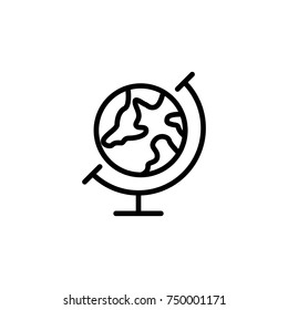 Premium globe icon or logo in line style. High quality sign and symbol on a white background. Vector outline pictogram for infographic, web design and app development.