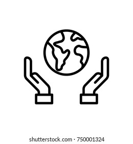 Premium globe icon or logo in line style. High quality sign and symbol on a white background. Vector outline pictogram for infographic, web design and app development.