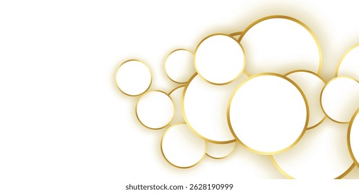 Premium Glossy 3D Spheres with Rich Golden Borders Seamlessly Blended into a Smooth Gradient Surface, Designed for Sophisticated Wall Art and High-End Branding