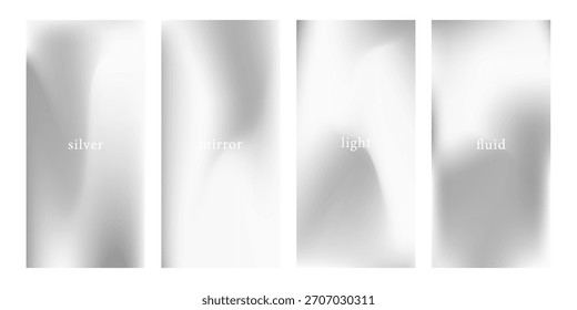 Fondo móvil brillante de Premium. Gradiente de cromo líquido con efecto de lámina de espejo. Ilustración vectorial.