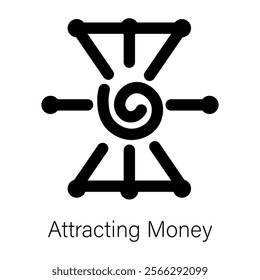 Premium glyph icon of attracting money sigil 
