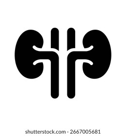 Um ícone de glifo premium de ambos os rins humanos