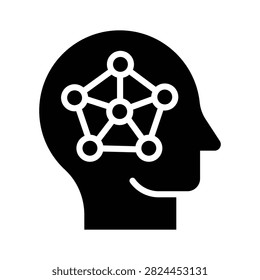 Premium glyph icon deep learning and neural networks.