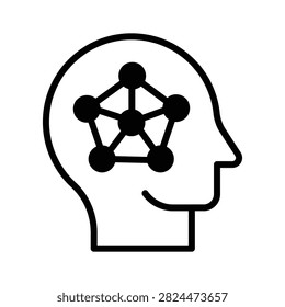 Premium glyph icon deep learning and neural networks.
