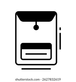 Premium glyph icon of file envelope for shipping
