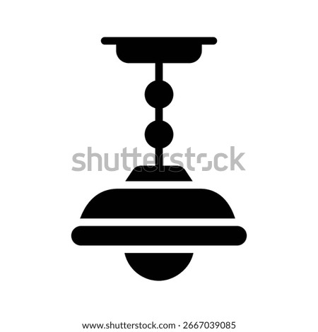 Premium glyph icon of hanging ceiling light fixture