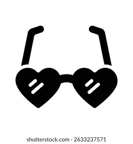Premium glyph icon of heart glasses for fun