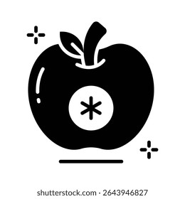 A premium glyph icon illustrating healthy diet