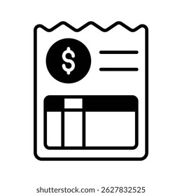 Icono de glifo de Premium de Plantilla de documento de Factura