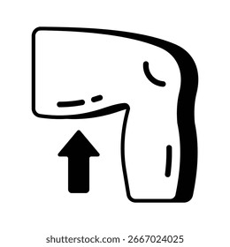 Un icono de glifo premium de muslo humano inferior