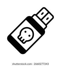 A premium glyph icon of malware USB detection