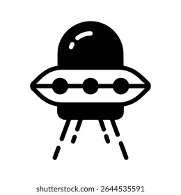 Premium glyph icon of mysterious flying ufo
