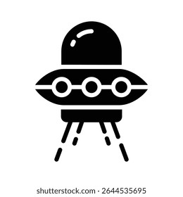 Premium glyph icon of mysterious flying ufo