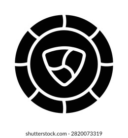 Premium glyph icon nem cryptocurrency blockchain platform.