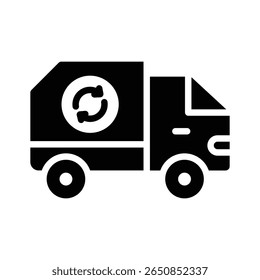 A premium glyph icon of recycle dumper truck