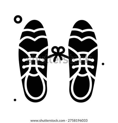 Premium glyph icon representing funny shoes prank concept