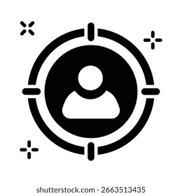 Icono de glifo de Premium que representa la audiencia principal segmentada