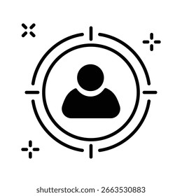Icono de glifo de Premium que representa la audiencia principal segmentada