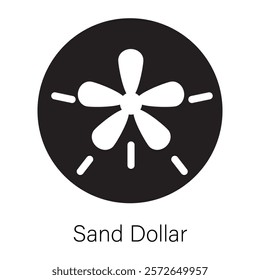 Premium glyph icon of a sand dollar 