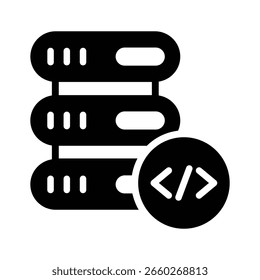 Ícone de glifo Premium mostrando a função de codificação do banco de dados