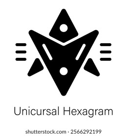 Premium glyph icon of a unicursal hexagram 