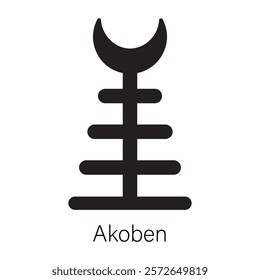 Premium glyph style icon of akoben