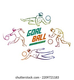 Logotipo de jugador Premium GoalBall en acción para su equipo del club e identidad del torneo