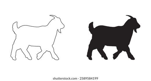 Premium Goat Silhouette - Unique Goat Outline for Designers
