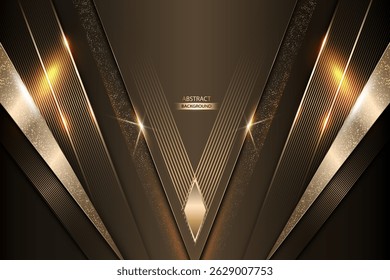 Premium Gold abstrakte Hintergrund-Design mit metallisch glänzenden Linien Vorlage Vektor. Elegante abstrakte goldene Hintergrund-Vektorgrafik.