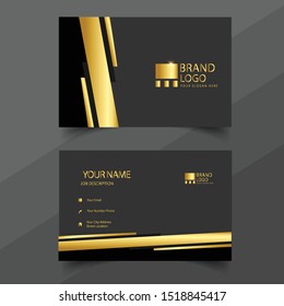 Premium Gold Black name card and business card with creative design standard size vector illustration template.