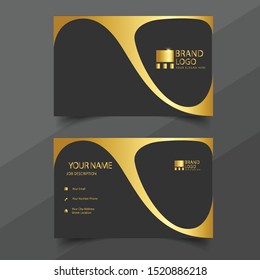 Premium Gold Black name card and business card with creative design standard size vector illustration template.