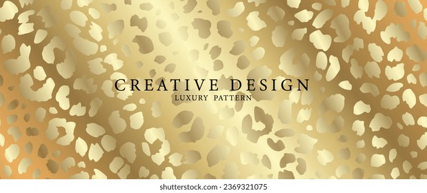 Premium gold cover design with leopard pattern. Luxury background cover design, invitation, poster, flyer, wedding card, luxe invite, business banner, prestigious voucher. Safari pattern.