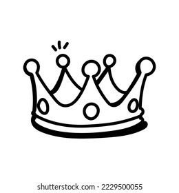 A premium gold crown doodle icon 
