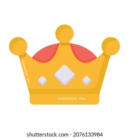 A premium gold crown flat icon