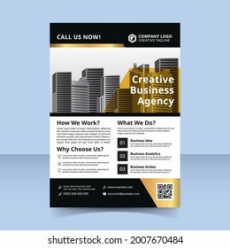 premium gold flyer creative business agency. flyer template design