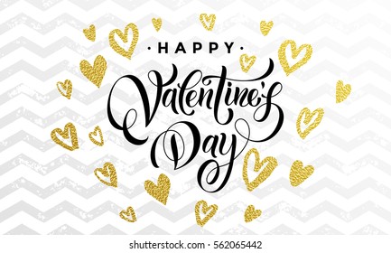 Corazones de oro Premium para texto escrito en San Valentín en vectores zig dorado zag de color ondulado para tarjetas de felicitación blanca de lujo.